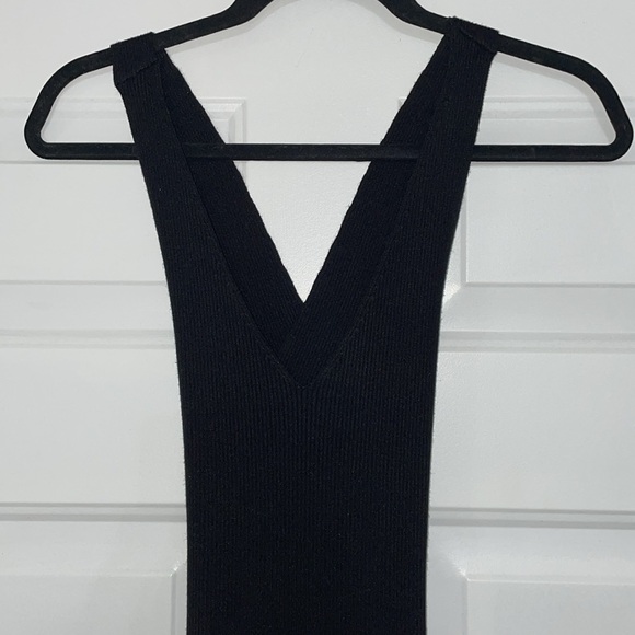 PETAL + PUP EXCLUSIVES Ribbed Knit V-Neck  CrissCross Sweater Bodycon Dress M L - Picture 5 of 11